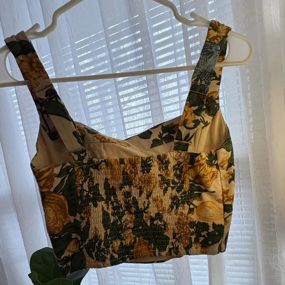 Y2K🌼Abercrombie & Fitch Floral Crop Top - floral Cream and Green - Picture 4 of 5
